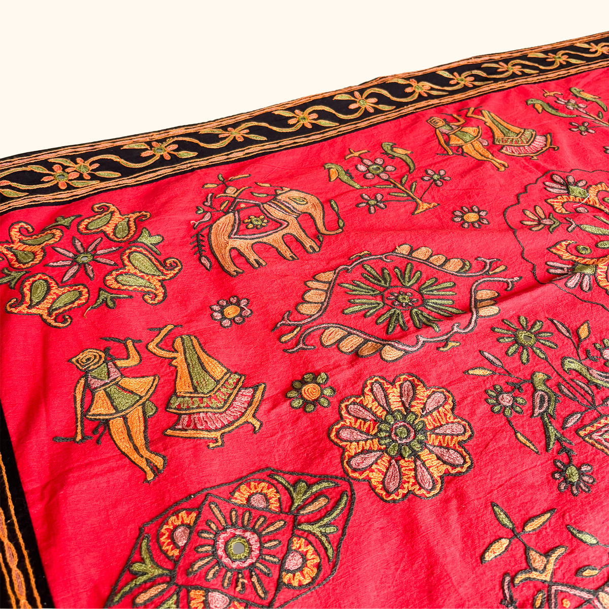 Embroidered Folk Art Tapestry