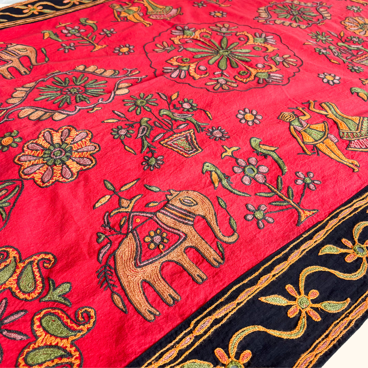 Embroidered Folk Art Tapestry