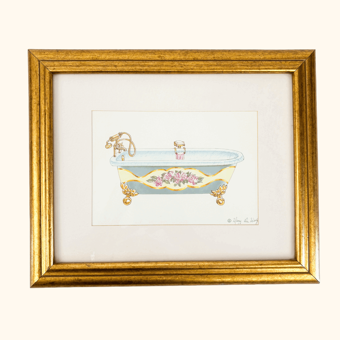 Mary De Wolf Victorian Clawfoot Bathtub Framed Print