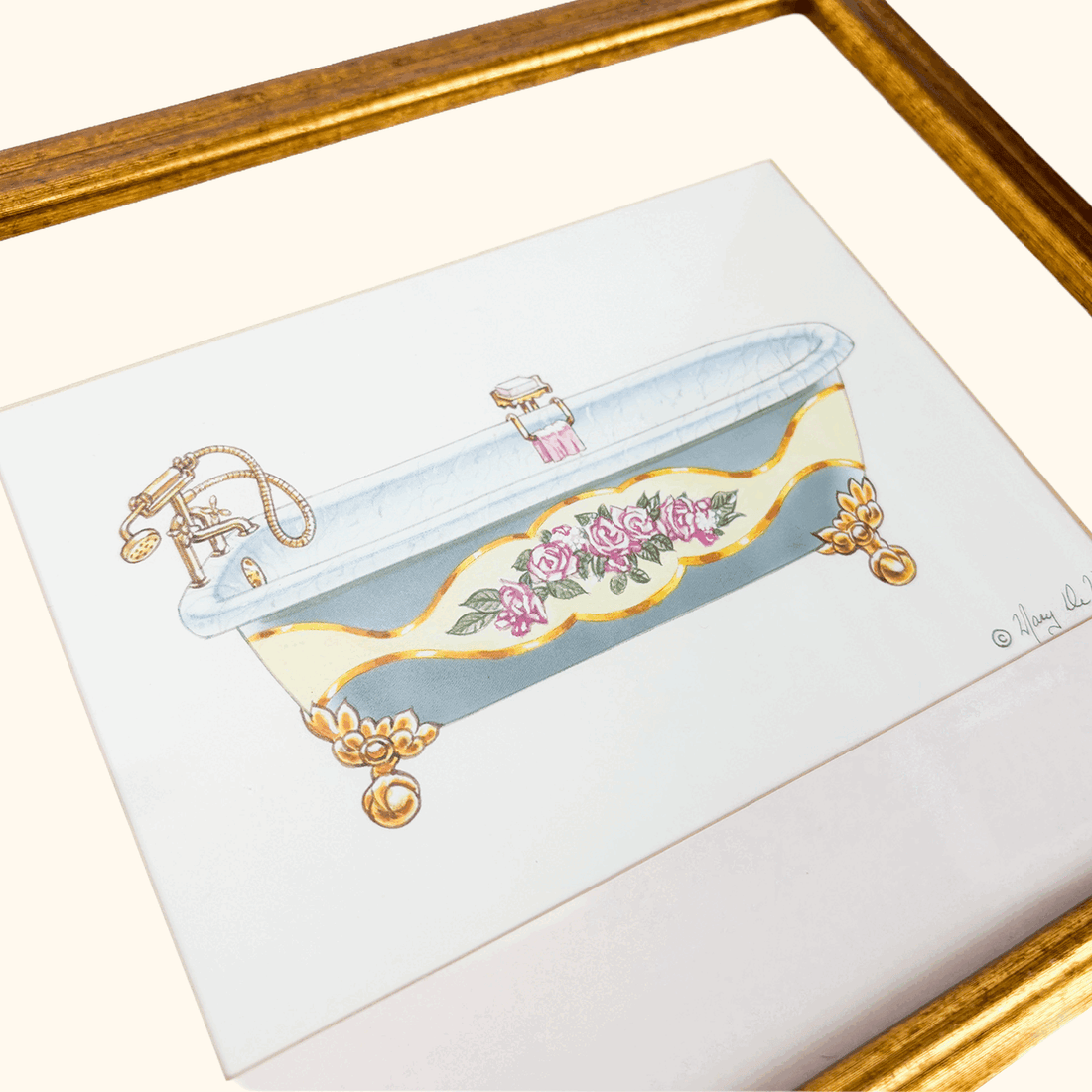 Mary De Wolf Victorian Clawfoot Bathtub Framed Print