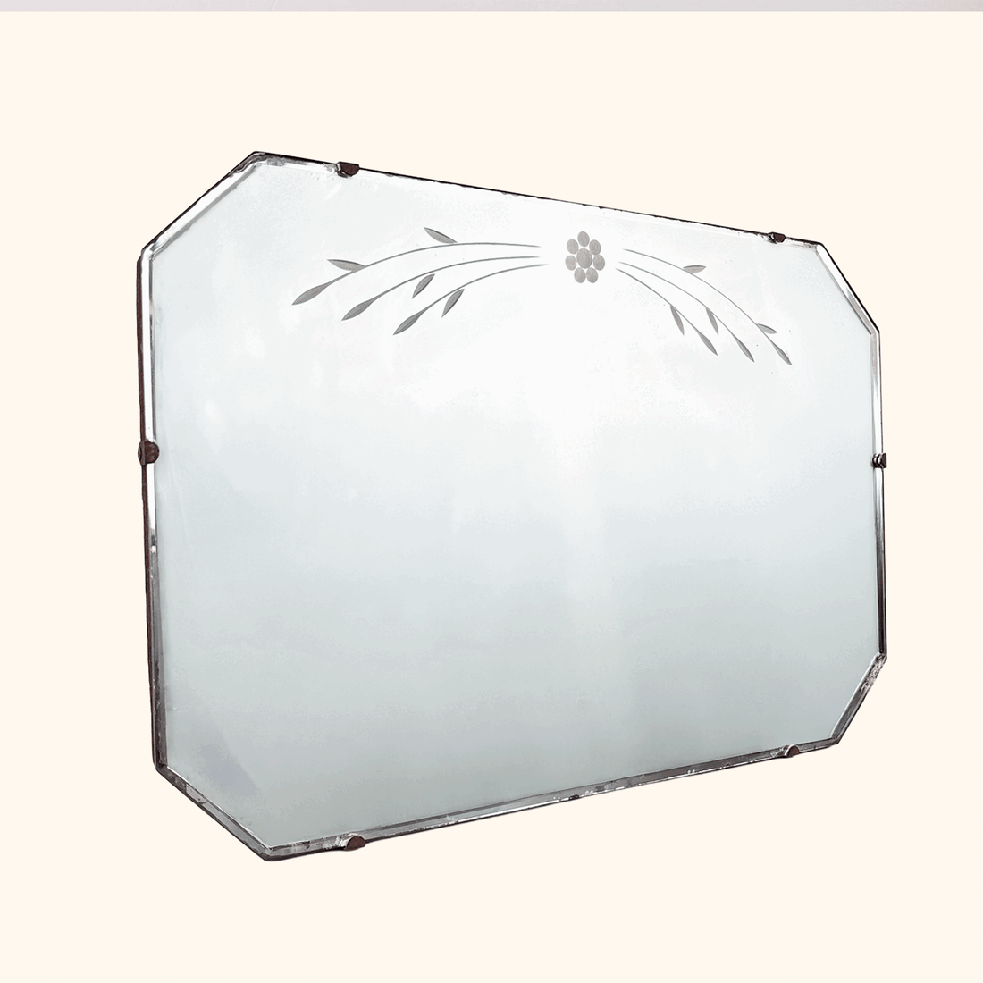 Art Deco Style Reverse Etched Frameless Mirror