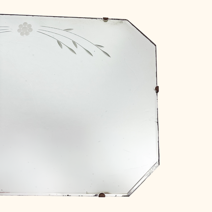 Art Deco Style Reverse Etched Frameless Mirror