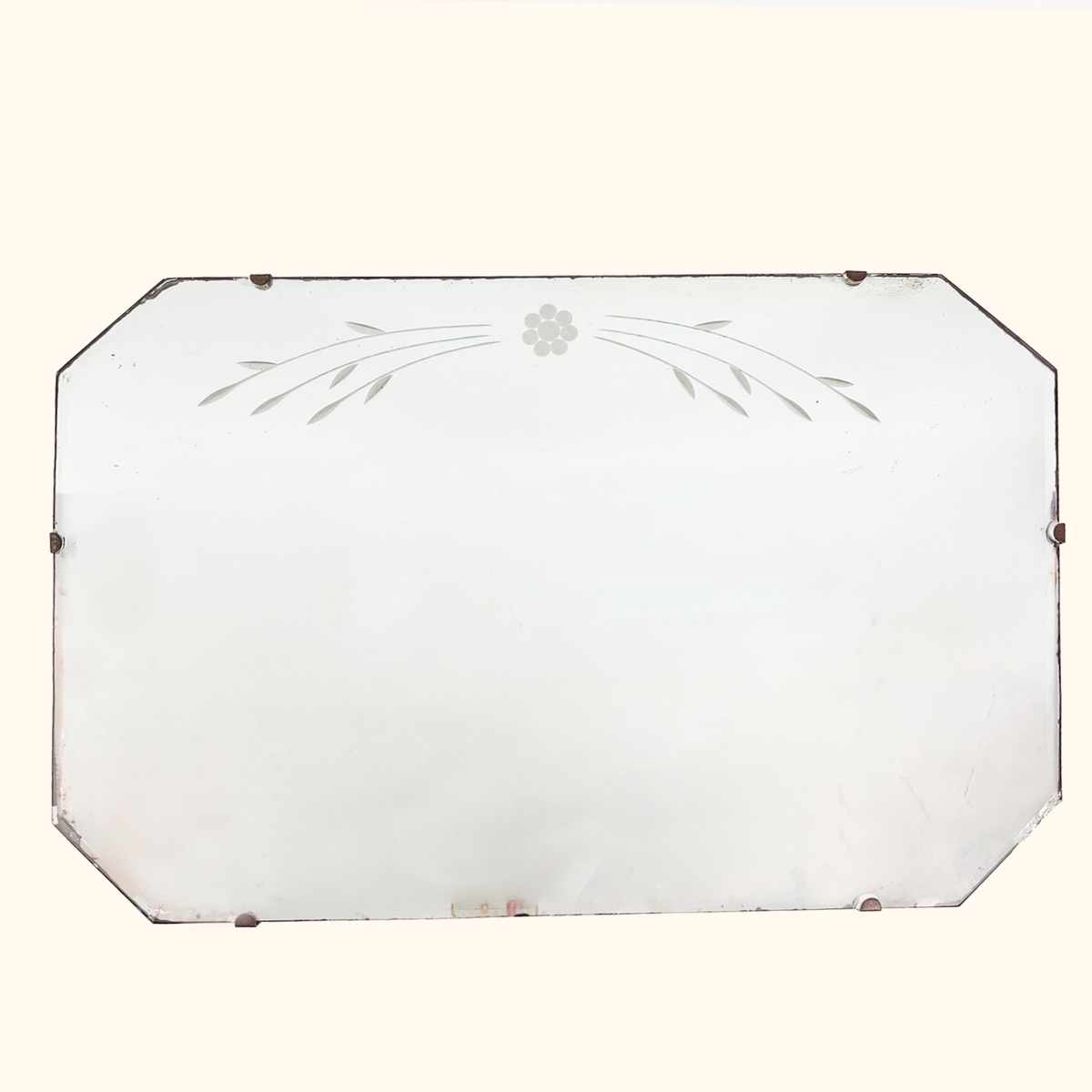 Art Deco Style Reverse Etched Frameless Mirror