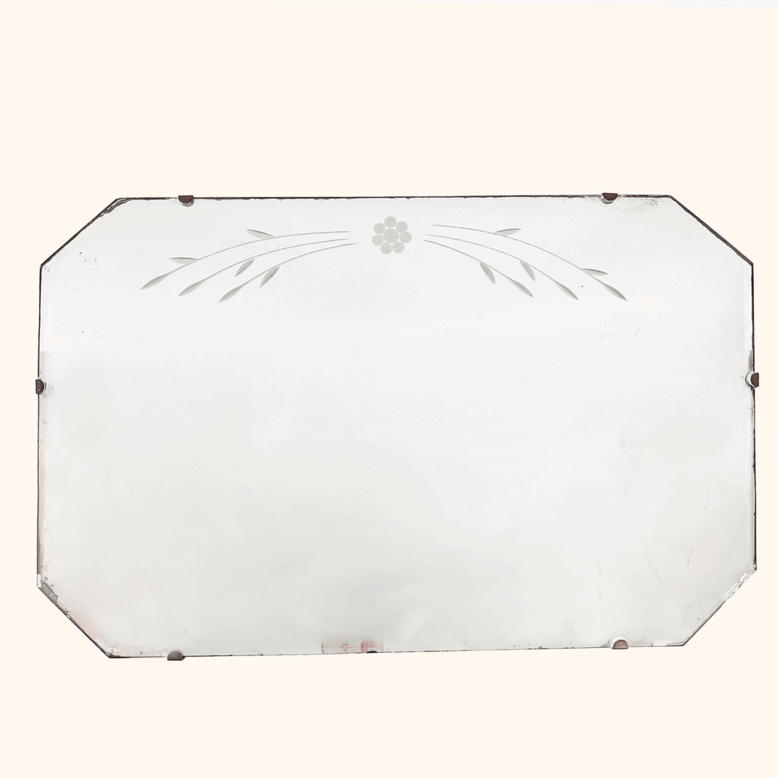 Art Deco Style Reverse Etched Frameless Mirror