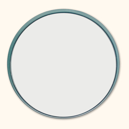 Teal Circle Mirror Tray -  - Trays