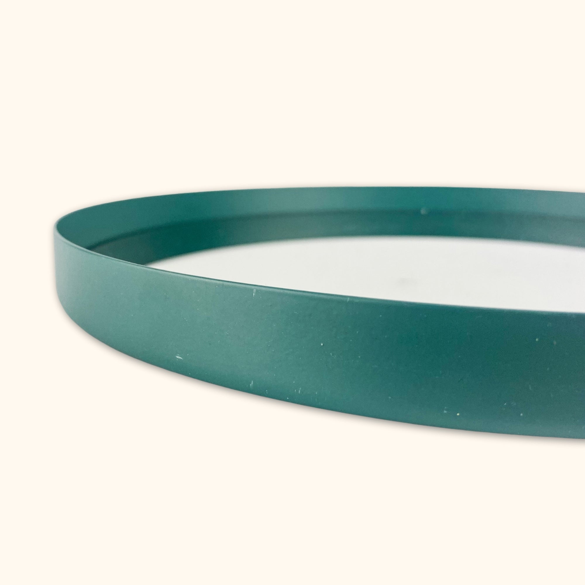 Teal Circle Mirror Tray -  - Trays