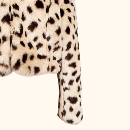 Atmosphere Faux Fur Leopard Print Cropped Jacket - Size 14 Atmosphere