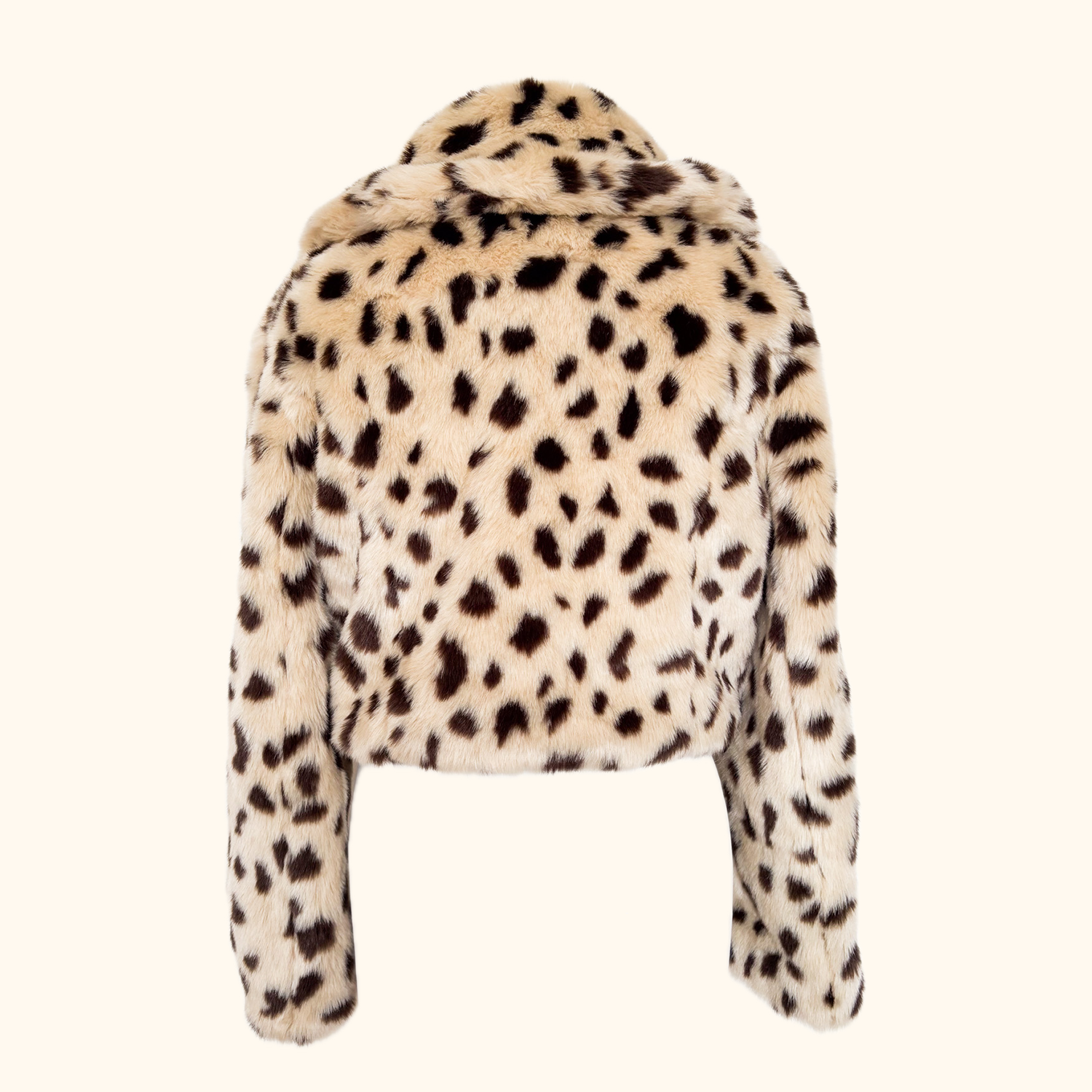Atmosphere Faux Fur Leopard Print Cropped Jacket - Size 14 Atmosphere