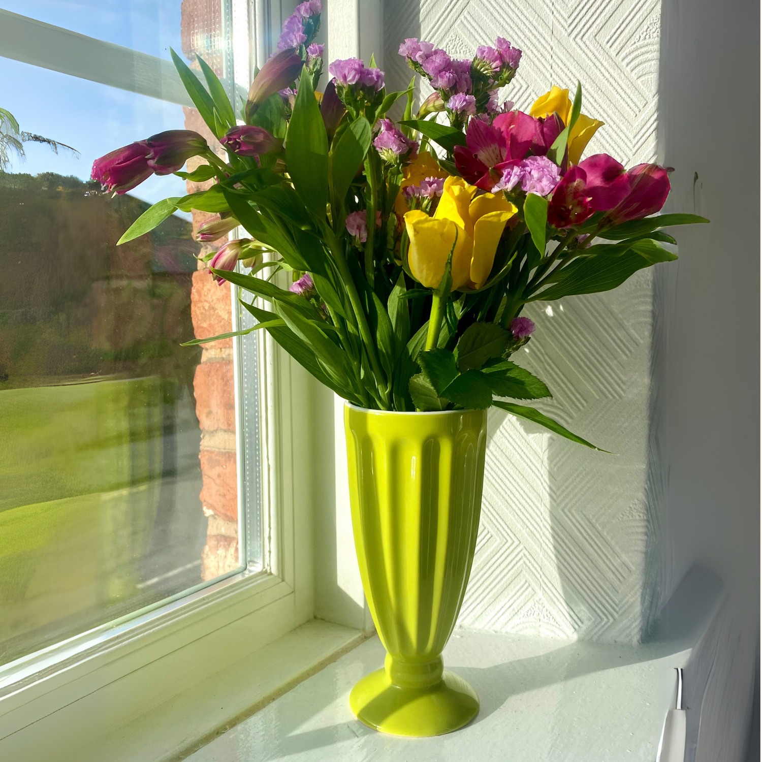 Lime Green Retro Milkshake Glass -  - Vases