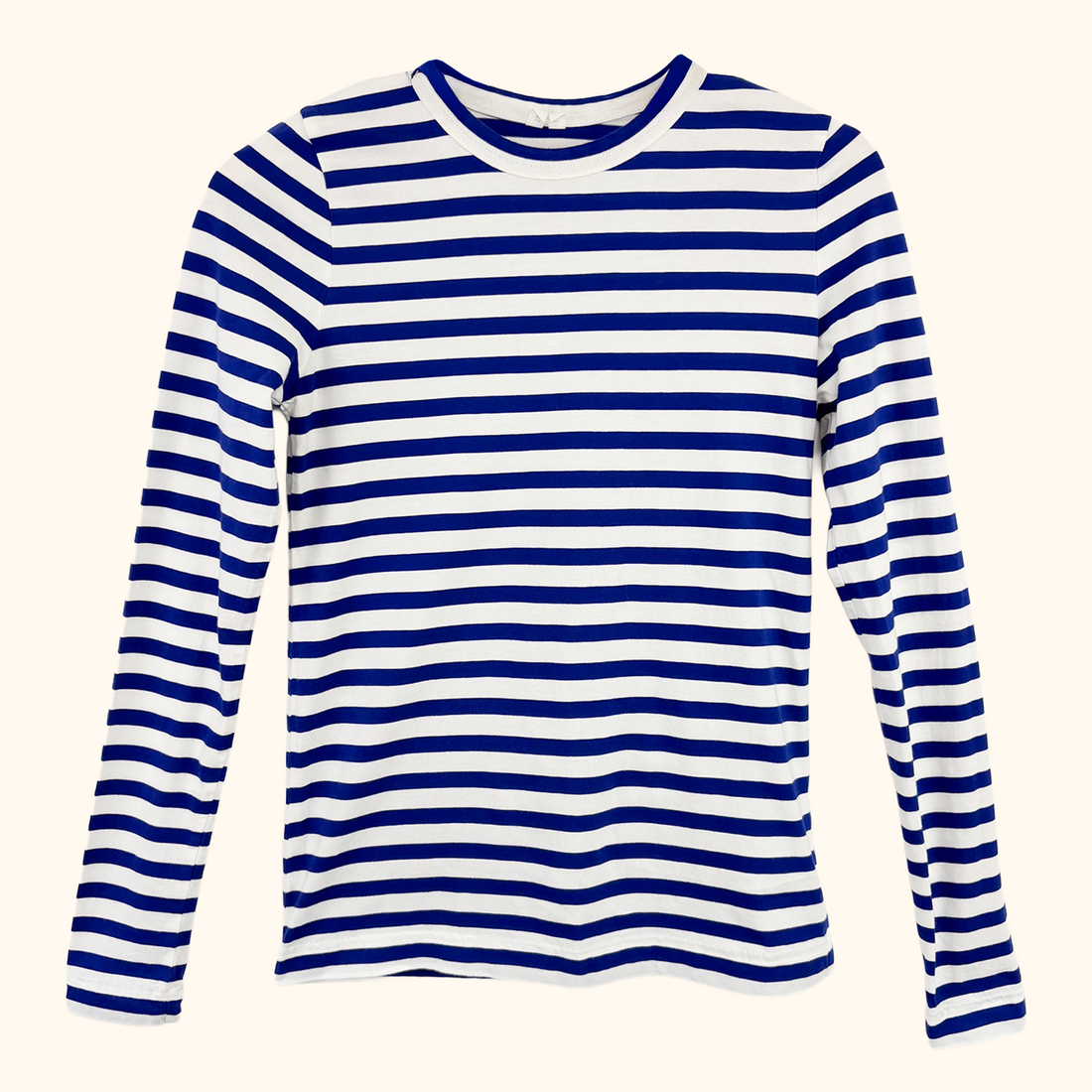 Arket Blue Stripe Cotton Long Sleeve Top - Size XS