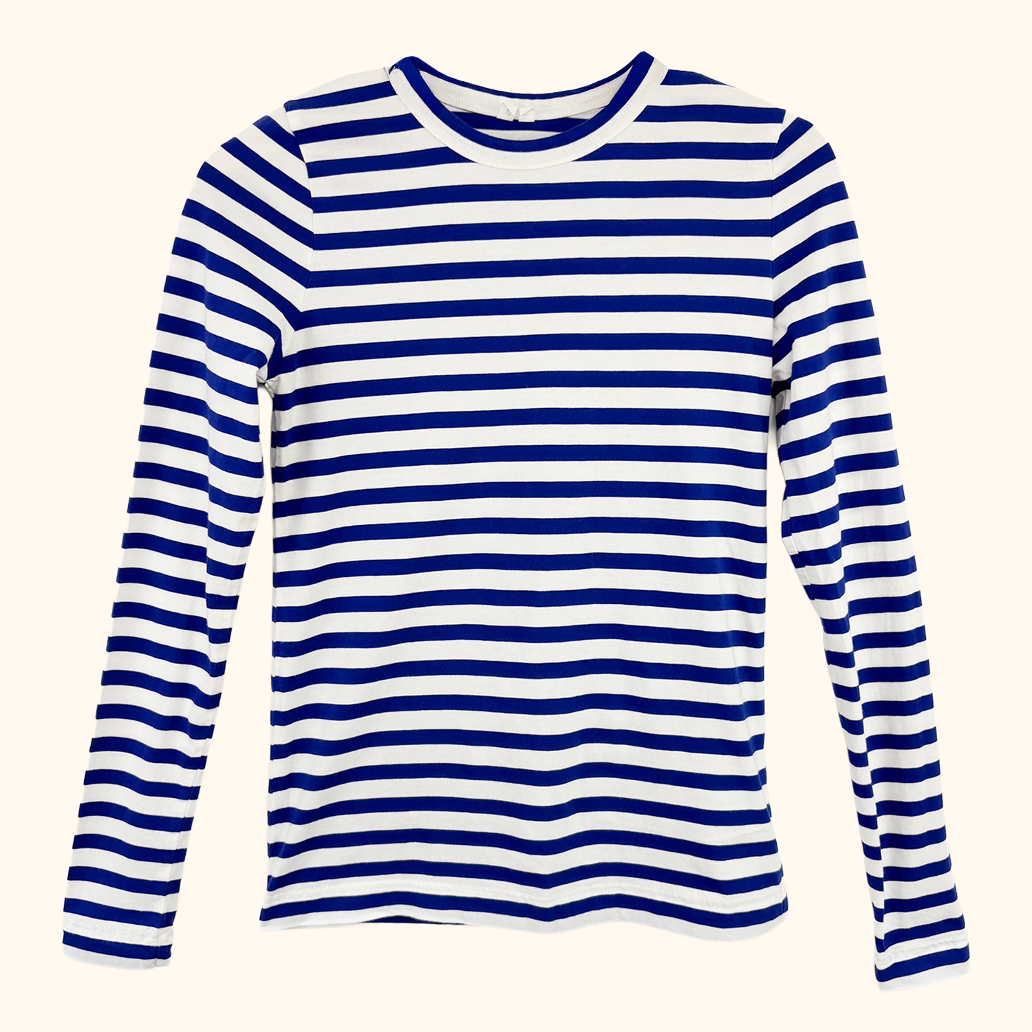 Arket Blue Stripe Cotton Long Sleeve Top - Size XS