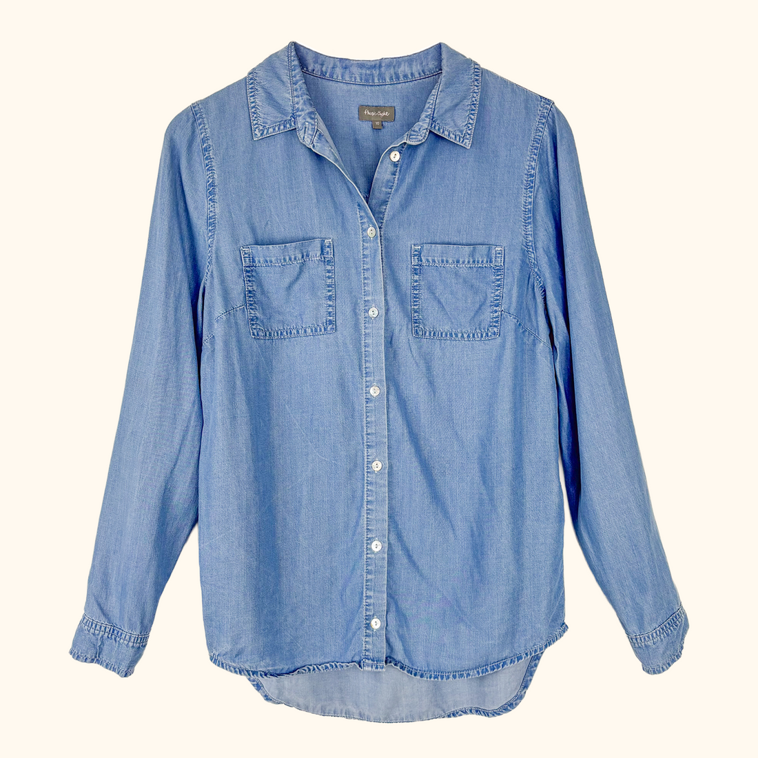 Phase Eight Blue Lyocell Shirt - Size 10 Phase Eight