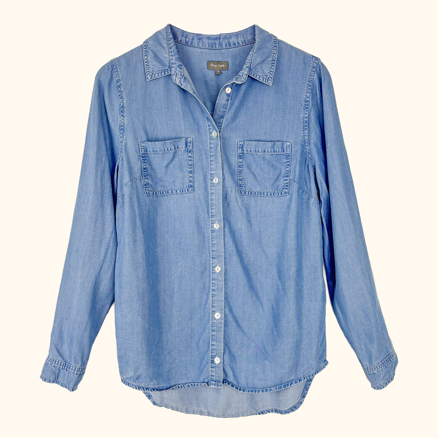 Phase Eight Blue Lyocell Shirt - Size 10 Phase Eight