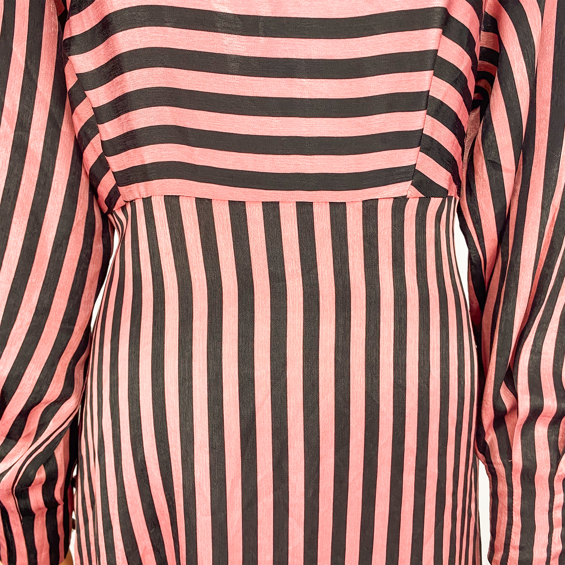 Mango Striped Long Sleeve Midi Dress - Size 10 -  - Dresses