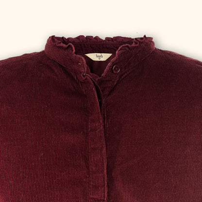 Hush Long Sleeve Corduroy Burgundy Dress - Size 12 -  - Dresses