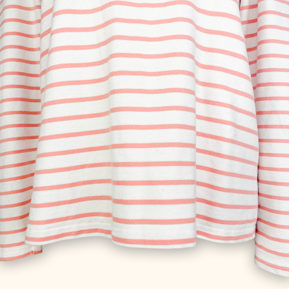 Oliver Bonas Striped Pink &amp; White Long Sleeve Top - Size 12