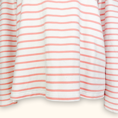 Oliver Bonas Striped Pink &amp; White Long Sleeve Top - Size 12